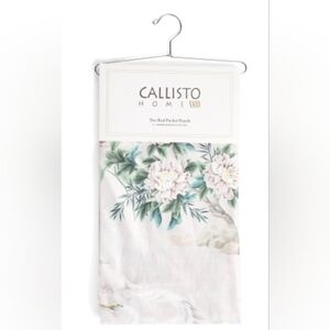 Callisto Home Floral Window Panels Drapes with Pink and Green Accents 38x96